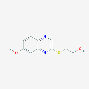 molecular formula C11H12N2O2S B8346665 2-(7-Methoxy-quinoxalin-2-ylsulfanyl)-ethanol 