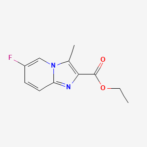 molecular formula C11H11FN2O2 B8346694 6-Fluoro-3-methylimidazo[1,2-a]pyridine-2-carboxylic acid ethyl ester 