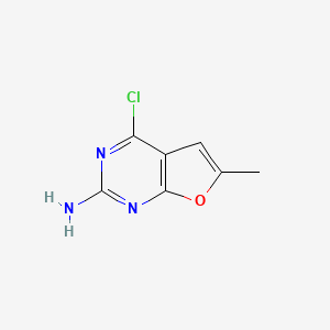 molecular formula C7H6ClN3O B8346736 4-Chloro-6-methylfuro[2,3-d]pyrimidin-2-amine 