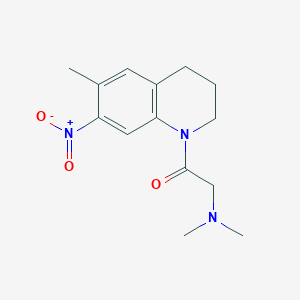 molecular formula C14H19N3O3 B8346778 N,N-dimethyl-2-(6-methyl-7-nitro-3,4-dihydro-1(2H)-quinolinyl)-2-oxoethanamine 