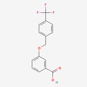 molecular formula C15H11F3O3 B8346804 3-(4-Trifluoromethylbenzyloxy)benzoic acid 