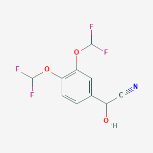 molecular formula C10H7F4NO3 B8346832 2-(3,4-Bis(difluoromethoxy)phenyl)-2-hydroxyacetonitrile 