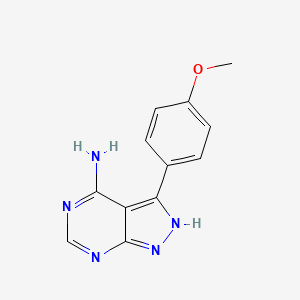 molecular formula C12H11N5O B8346864 3-(4-methoxyphenyl)-1H-pyrazolo[3,4-d]pyrimidin-4-amine 