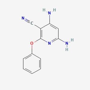 molecular formula C12H10N4O B8346866 4,6-Diamino-2-phenoxy-nicotinonitrile CAS No. 42530-06-3