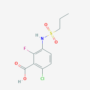 molecular formula C10H11ClFNO4S B8346894 6-Chloro-2-fluoro-3-(propane-1-sulfonylamino)-benzoic acid 