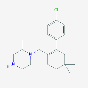 molecular formula C20H29ClN2 B8346915 1-((2-(4-Chlorophenyl)-4,4-dimethylcyclohex-1-enyl)methyl)-2-methylpiperazine 
