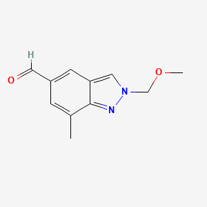 molecular formula C11H12N2O2 B8346918 2-(Methoxymethyl)-7-methyl-2H-indazole-5-carbaldehyde 