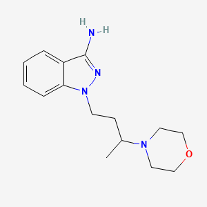 molecular formula C15H22N4O B8346922 1-[3-(Morpholin-4-yl)butyl]-1H-indazol-3-amine CAS No. 89007-83-0