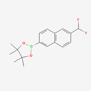 molecular formula C17H19BF2O2 B8346935 2-(6-Difluoromethyl-naphthalen-2-yl)-4,4,5,5-tetramethyl-[1,3,2]dioxaborolane 