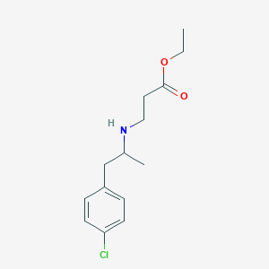 molecular formula C14H20ClNO2 B8346946 Ethyl N-[1-(4-chlorophenyl)-2-propanyl]-beta-alaninate 