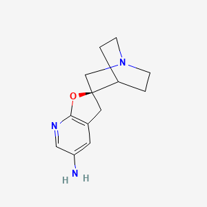 molecular formula C13H17N3O B8346966 (R)-(-)-5'-Aminospiro[1-azabicyclo-[2.2.2]octane-3,2' (3'H)-furo[2,3-b]pyridine] 