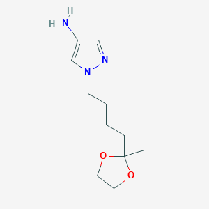 molecular formula C11H19N3O2 B8346980 1-[4-(2-Methyl-[1,3]dioxolan-2-yl)-butyl]-1H-pyrazol-4-ylamine 