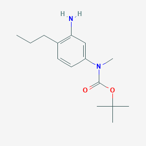 molecular formula C15H24N2O2 B8347002 (3-Amino-4-propyl-phenyl)-methyl-carbamic acid tert-butyl ester 