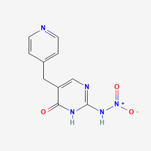 molecular formula C10H9N5O3 B8347021 2-Nitroamino-5-(4-pyridyl)methyl-4-pyrimidone 