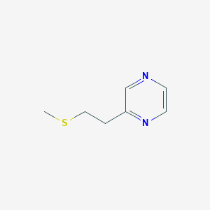 molecular formula C7H10N2S B8347056 2-Pyrazinyl-ethyl methyl sulfide CAS No. 35250-54-5