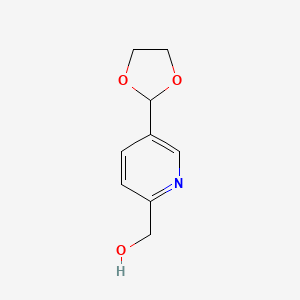 molecular formula C9H11NO3 B8347059 (5-[1,3]Dioxolan-2-yl-pyridin-2-yl)-methanol 