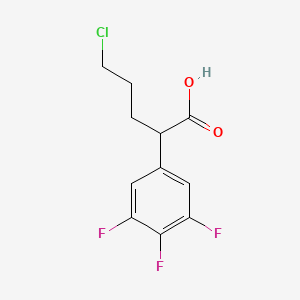 molecular formula C11H10ClF3O2 B8347083 5-Chloro-2-(3,4,5-trifluorophenyl)pentanoic acid 