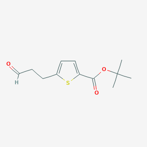 molecular formula C12H16O3S B8347101 5-(3-Oxo-propyl)-thiophene-2-carboxylic Acid Tert-butyl Ester 