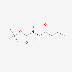 molecular formula C11H21NO3 B8347139 (S)-tert-butyl(3-oxohexan-2-yl)carbamate 