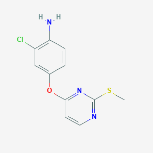 molecular formula C11H10ClN3OS B8347159 2-Chloro-4-(2-methylsulfanyl-pyrimidin-4-yloxy)-phenylamine 