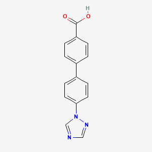 molecular formula C15H11N3O2 B8347175 4'-(1,2,4-Triazol-1-yl)-(1,1'-biphenyl)-4-carboxylic acid 