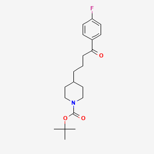 molecular formula C20H28FNO3 B8347182 4-(4-(4-Fluorophenyl)-4-oxo-butyl)-1-tert-butoxycarbonyl-piperidine 