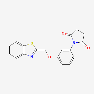 molecular formula C18H14N2O3S B8347195 1-{3-[(1,3-Benzothiazol-2-yl)methoxy]phenyl}pyrrolidine-2,5-dione CAS No. 101133-68-0