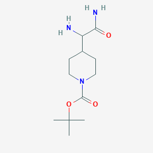 molecular formula C12H23N3O3 B8347215 2-Amino-2-(1-tert-butoxycarbonyl-piperidin-4-yl)-acetamide 