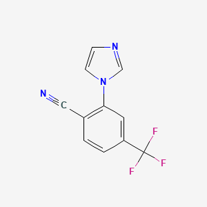 molecular formula C11H6F3N3 B8347240 2-Imidazol-1-yl-4-(trifluoromethyl)benzonitrile 
