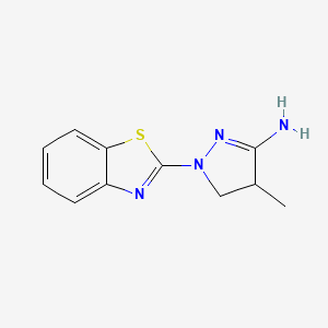 molecular formula C11H12N4S B8347317 2-(3-Amino-4-methyl-2-pyrazolin-1-yl)benzothiazole 