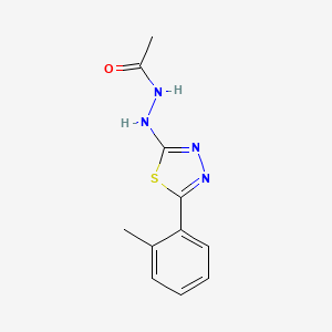 molecular formula C11H12N4OS B8347328 2-(2-Acetylhydrazino)-5-(2-methylphenyl)-1,3,4-thiadiazole 