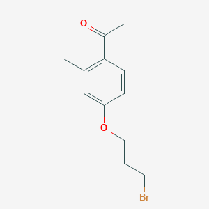 molecular formula C12H15BrO2 B8347336 1-[4-(3Bromopropoxy)-2-methylphenyl]-ethanone 