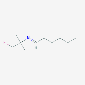 molecular formula C10H20FN B8347351 1-fluoro-N-hexylidene-2-methylpropan-2-amine 
