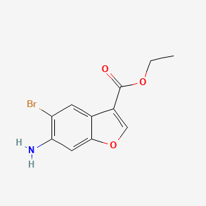 molecular formula C11H10BrNO3 B8347362 Ethyl 6-amino-5-bromobenzofuran-3-carboxylate 