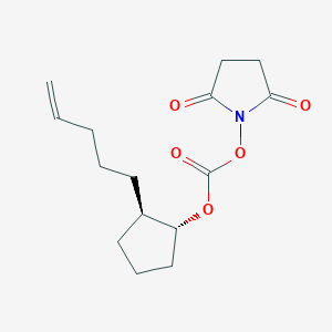 molecular formula C15H21NO5 B8347380 2,5-dioxopyrrolidin-1-yl (1R,2R)-2-(pent-4-en-1-yl)cyclopentyl carbonate 