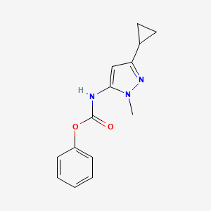 molecular formula C14H15N3O2 B8347395 phenyl (3-cyclopropyl-1-methyl-1H-pyrazol-5-yl)carbamate 