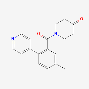 molecular formula C18H18N2O2 B8347422 1-(5-Methyl-2-(pyridin-4-yl)benzoyl)piperidin-4-one 