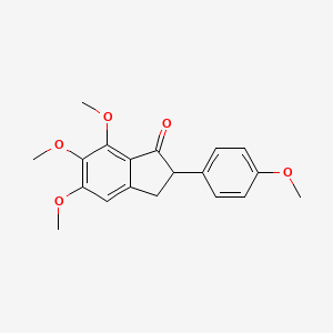 molecular formula C19H20O5 B8347440 2-(4-Methoxyphenyl)-4,5,6-trimethoxyindan-3-one 