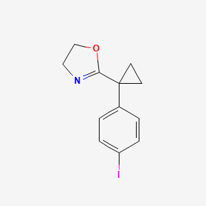 molecular formula C12H12INO B8347462 2-[1-(4-Iodo-phenyl)-cyclopropyl]-4,5-dihydro-oxazole 