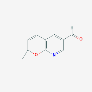 molecular formula C11H11NO2 B8347501 2,2-Dimethyl-2H-pyrano[2,3-b]pyridine-6-carbaldehyde 