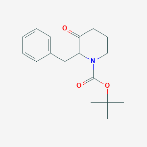 molecular formula C17H23NO3 B8347508 2-Benzyl-3-oxopiperidine-1-carboxylic acid tert-butyl ester 