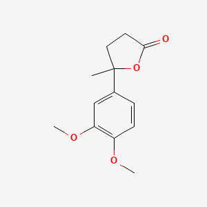 molecular formula C13H16O4 B8347547 5-(3,4-Dimethoxyphenyl)-5-methyl-dihydro-2-furanone 