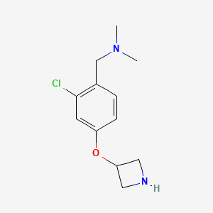 molecular formula C12H17ClN2O B8347577 1-(4-(Azetidin-3-yloxy)-2-chlorophenyl)-N,N-dimethylmethanamine 