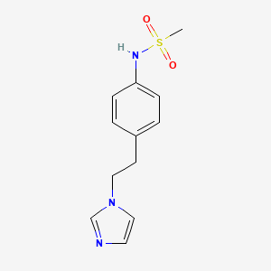 molecular formula C12H15N3O2S B8347609 1-[2-[4-[(Methylsulfonyl)amino]phenyl]ethyl]-1H-imidazole 