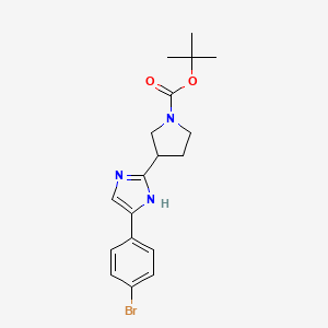 molecular formula C18H22BrN3O2 B8347637 3-[5-(4-Bromo-phenyl)-1H-imidazol-2-yl]-pyrrolidine-1-carboxylic acid tert-butyl ester 