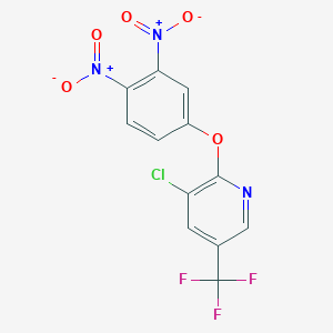 molecular formula C12H5ClF3N3O5 B8347661 3-Chloro-2-(3,4-dinitrophenoxy)-5-(trifluoromethyl)pyridine CAS No. 86344-30-1