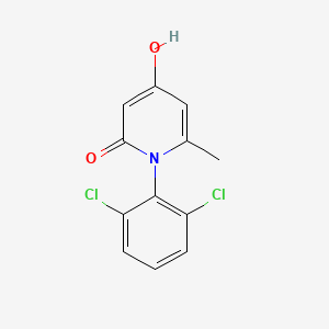 molecular formula C12H9Cl2NO2 B8347682 1-(2,6-dichlorophenyl)-4-hydroxy-6-methylpyridin-2(1H)-one 