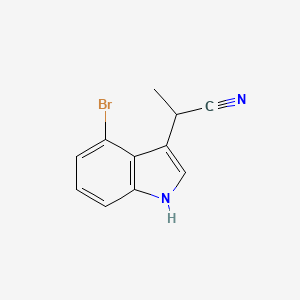 molecular formula C11H9BrN2 B8347690 2-(4-bromo-1H-indol-3-yl)propanenitrile 