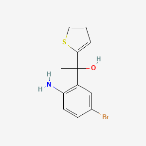 molecular formula C12H12BrNOS B8347783 1-(2-Amino-5-bromo-phenyl)-1-thiophen-2-yl-ethanol 