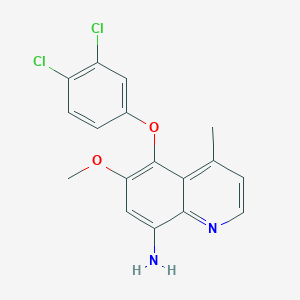 molecular formula C17H14Cl2N2O2 B8347832 8-Amino-5-[3,4-dichlorophenoxy]-6-methoxylepidine 